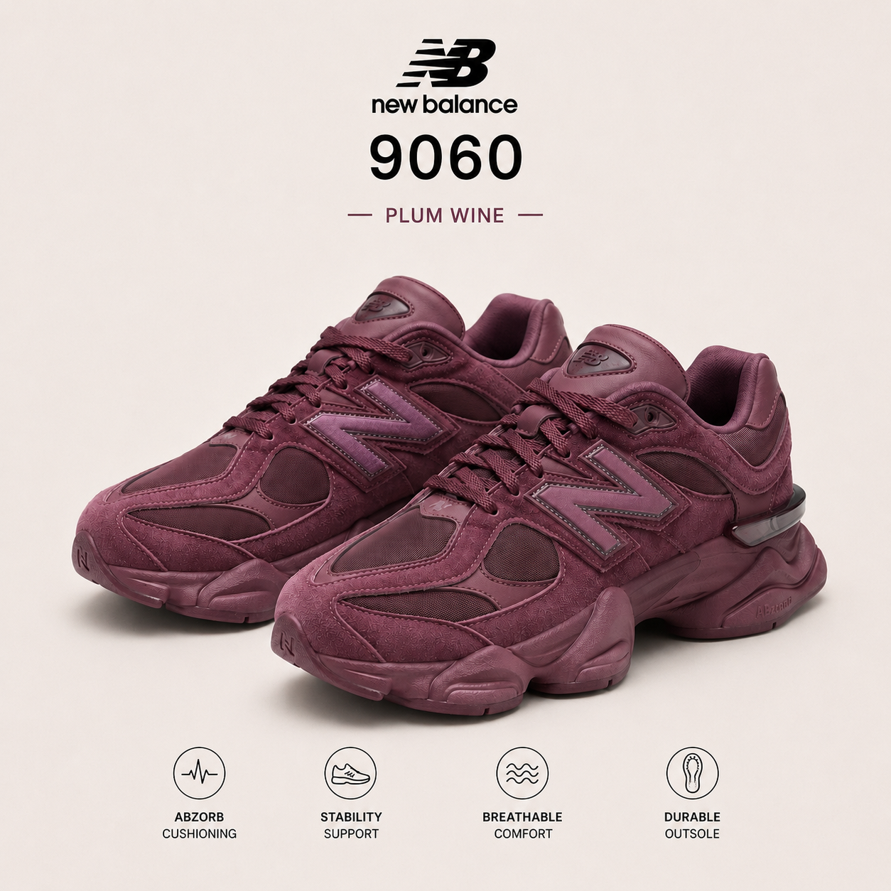 New Balance 9060 PLUM WINE