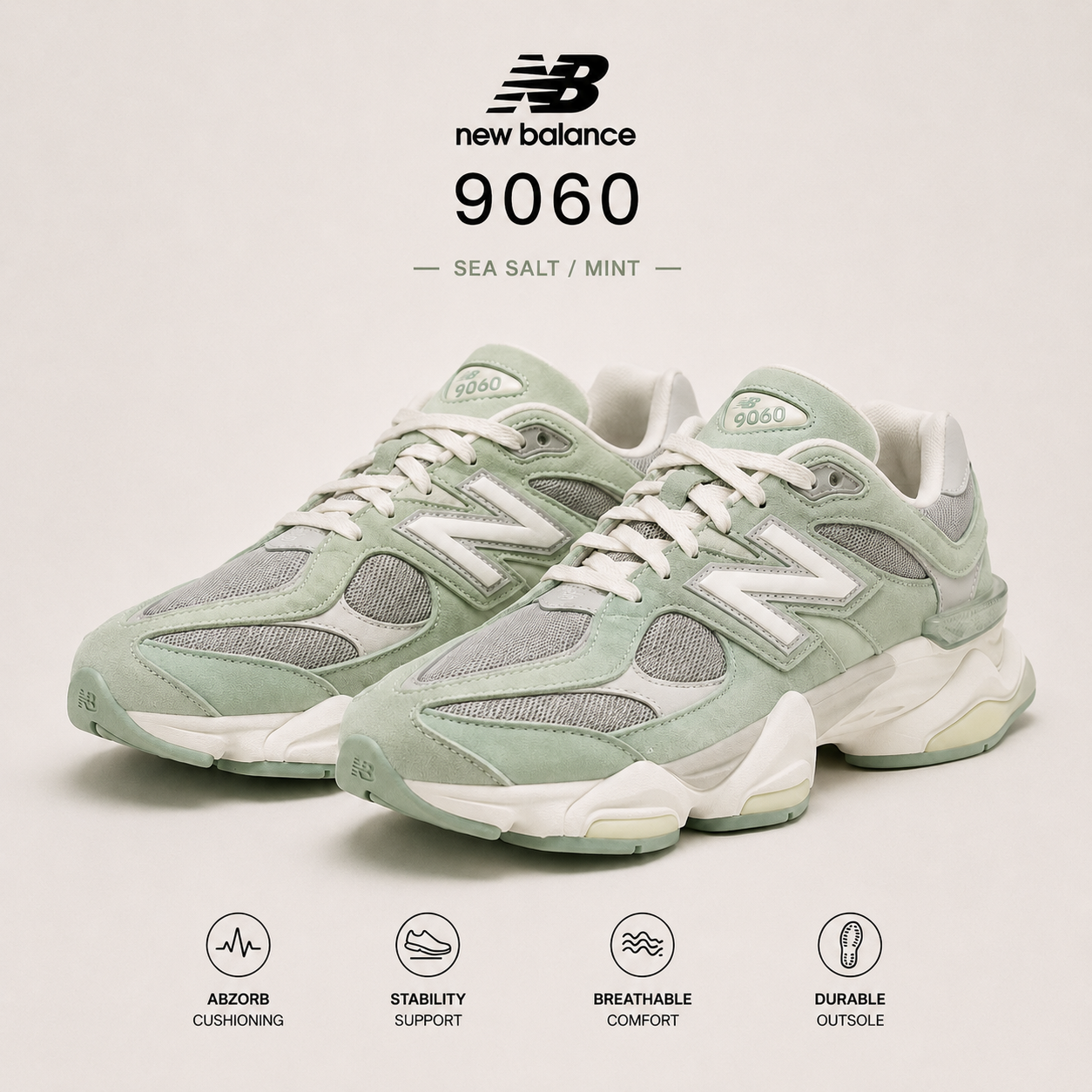 New Balance 9060 SEA SALT MINT